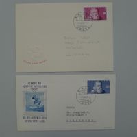 1948: W29+W30 Blockausschnitte auf Brief +1x illustriert.