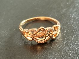 Ring mit Zirkonia, vergoldet 585, 2g, size 8 (57)