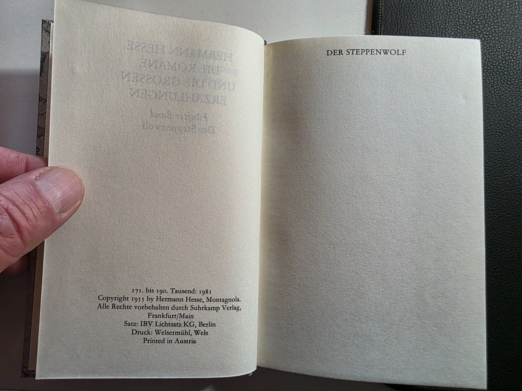 Bücher: Hermann Hesse - Der Steppenwolf - 1981 Jubiläumsausgabe – Gebraucht aus Walterswil BE von Lonitti 3