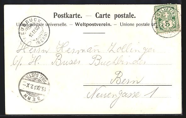 Cartoline postali: AK Neubrück bei Bern, Panorama, 1902 – Usato da Berlin venduto da bartko-reher 1