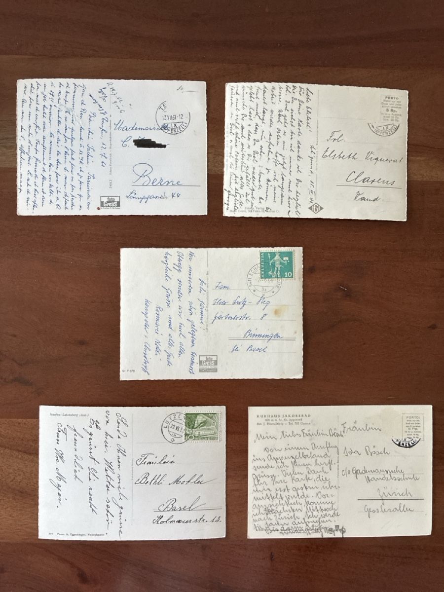 Cartoline postali: 10 Ansichtskarten Schweiz Panoramakarten Appenzell diverse  – Usato da Oftringen venduto da Cla.vD.74 2