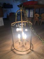 Deckenleuchter dreistrahlig Messing 69 cm tief + Kette 150