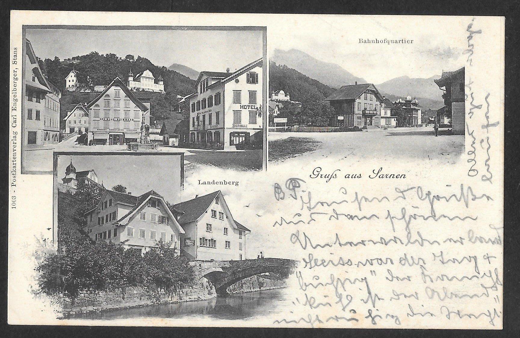 Cartoline postali: Sarnen 3 Bilder Bahnhofquartier Landenberg Teilansicht – Usato da Olten venduto da clotaldi