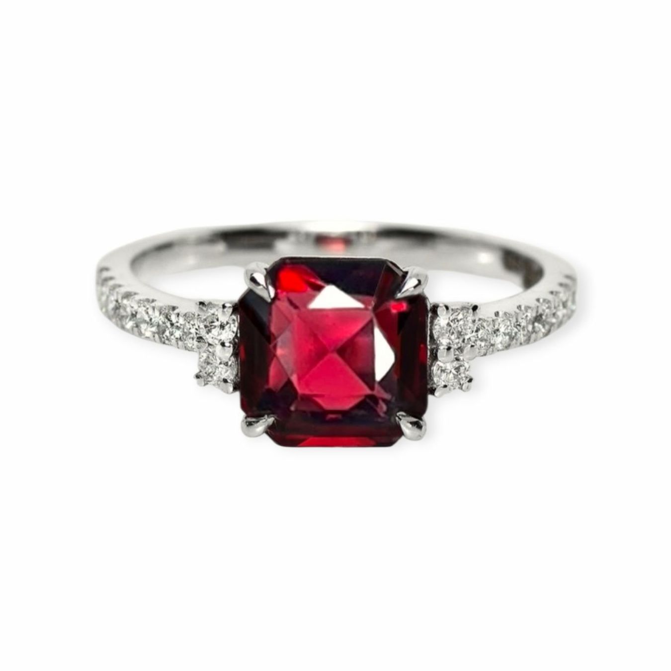 Anelli: Granat-Ring 14k Weissgold 2,40ct – Nuovo e nell'imballaggio originale da Illnau venduto da Juwelier_Mahler_GmbH