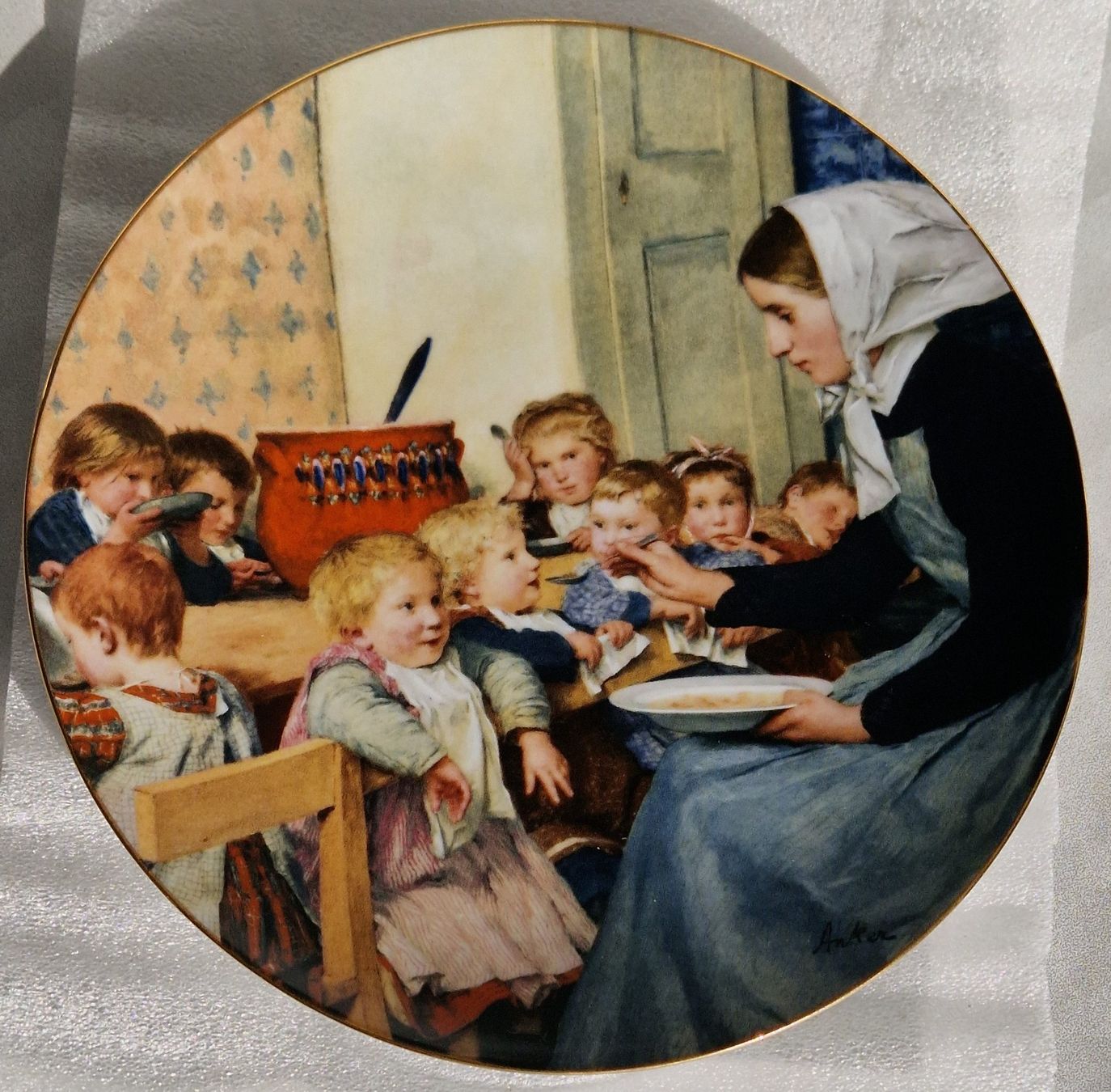 Teller: Sammelteller Albert Anker "Die Kinderkrippe" Langenthal 1987 – Gebraucht aus Zürich von silver-team 1