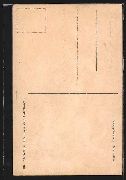 Cartoline postali: Braut aus dem Lötschental, Kanton Walli – Usato da Berlin venduto da bartko-reher 1