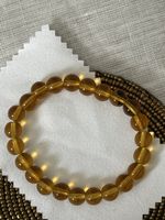 Bracelet en Citrine Naturelle - Pierres Boules Dorées ✨
