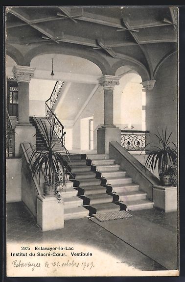 Cartoline postali: Estavayer-le-Lac, Institut du Sacré-Coe – Usato da Berlin venduto da bartko-reher