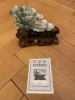 Statuetta di cavolo cinese in giada autentica con scatola.