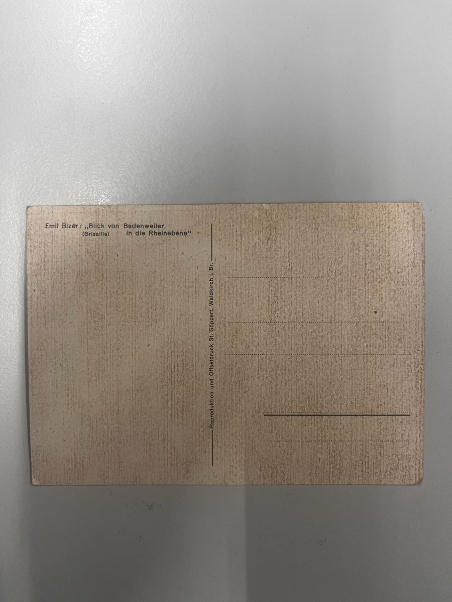Cartes postales: Alte Ansichtskarte Emil Bizer "Blick von Badenweiler" – D'occasion à Muttenz par Totkel 1