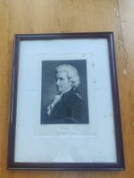 Gerahmter Stich von Mozart spätes 19. Jh. Verlag: Bruckmann