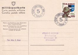 Militärpostkarte Stab Territorial Kdo.