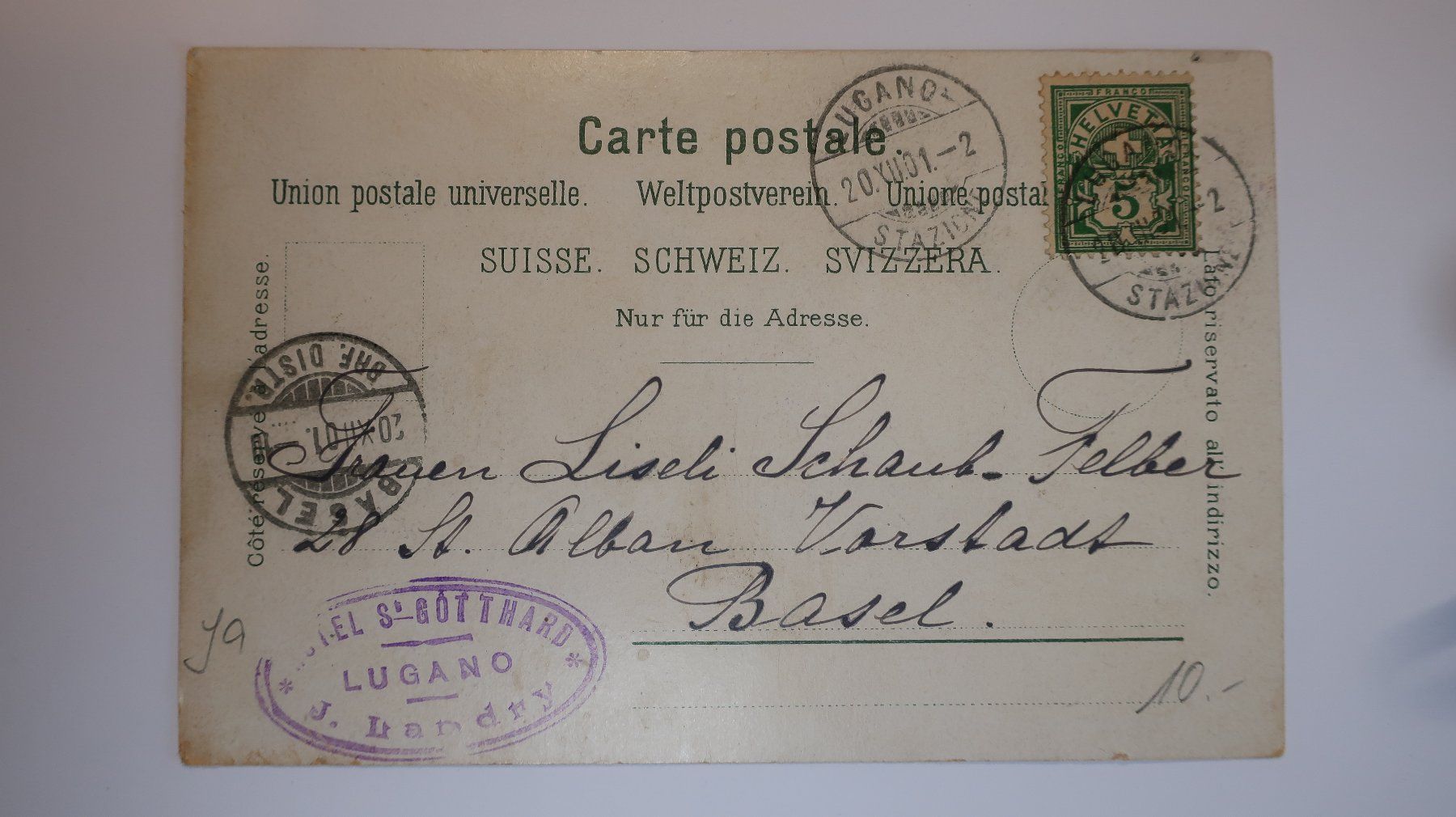 Cartoline postali: Lugano Paradiso 1901 – Usato da Cormoret venduto da Pascalll2001 2