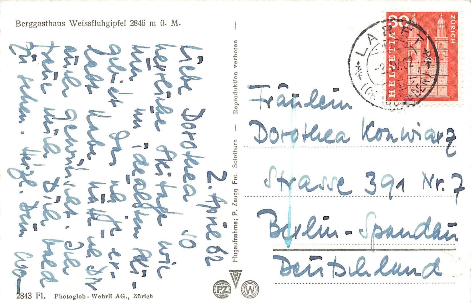 Cartoline postali: Berggasthaus weissfluhgipfel – Usato da Biasca venduto da Blenio71 1