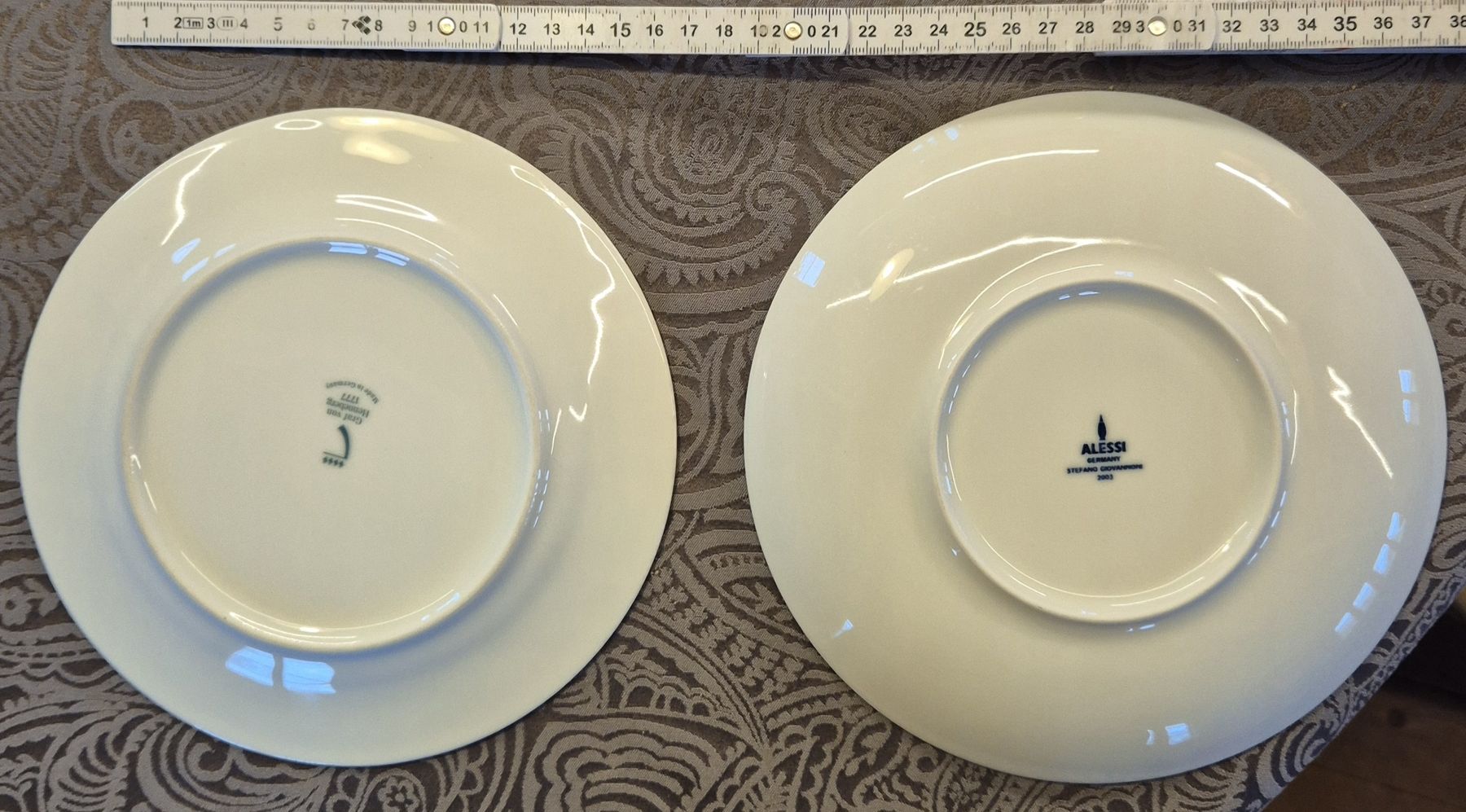 Piatti: 2 Servierteller Essteller Weiss, Durchmesser ca. 20 cm – Usato da Halten venduto da GiMu.84 1