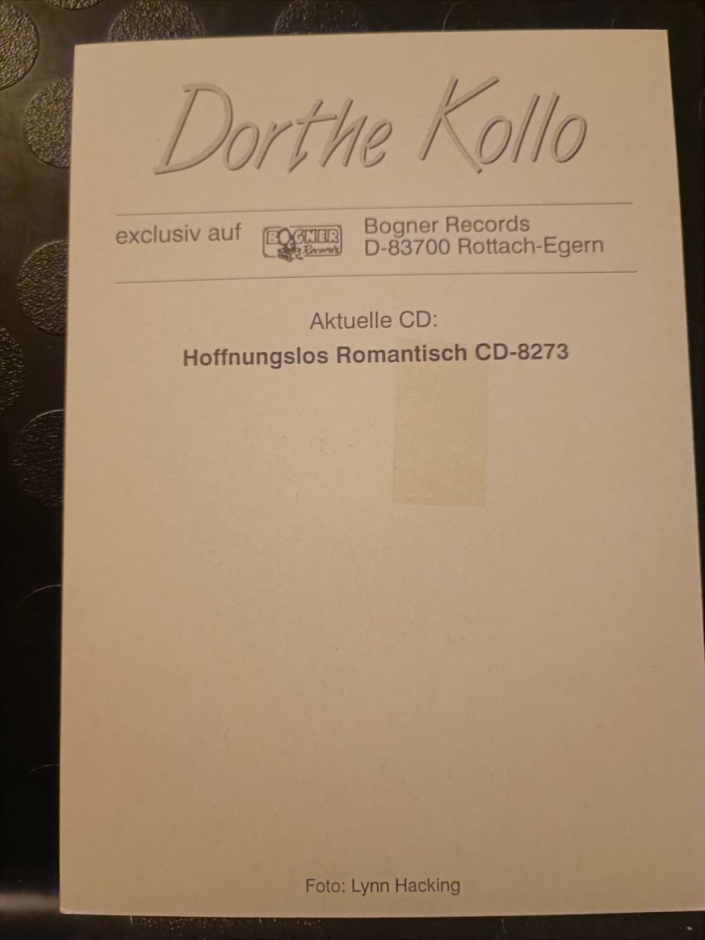 Autografi: Dorthe Kollo - handsignierte Autogrammkarte – Usato da Menziken venduto da Artographs 1
