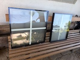 Fenster Scheibe Doppelglas 57cm 57 und einmal 47,5  /57 cm