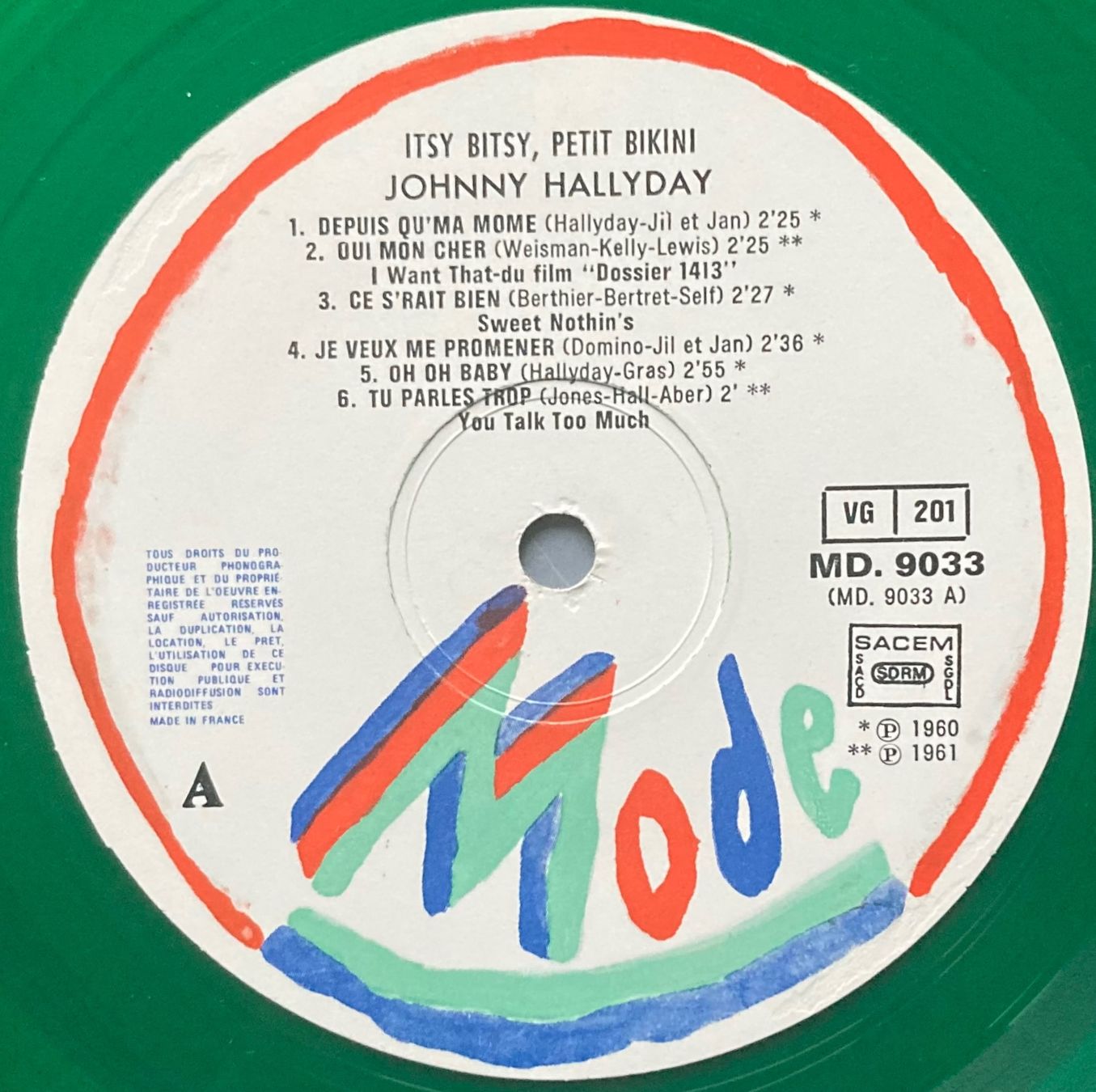 Dischi in vinile: JOHNNY HALLYDAY - ITSY, BITSY, PETIT BIKINI – Usato da Poliez-Pittet venduto da Newtown-Records 4