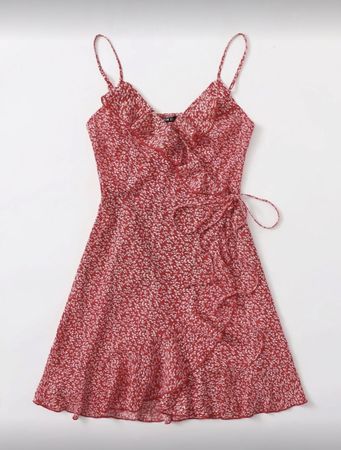 Robe d'été rouge fleurie - Taille M - Très bon état!