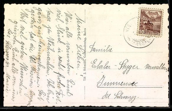 Cartoline postali: Unterendingen, Dorfansicht mit Kirche un – Usato da Berlin venduto da bartko-reher 1