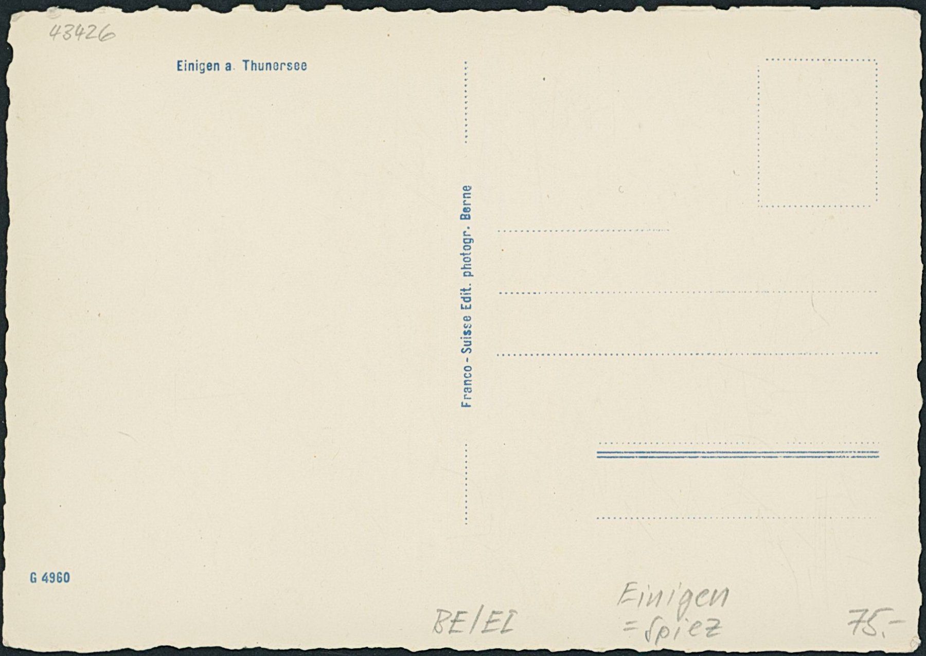 Cartes postales: BE Einigen - Spiez – Neuf (Voir description) à Schindellegi par leecollect 1