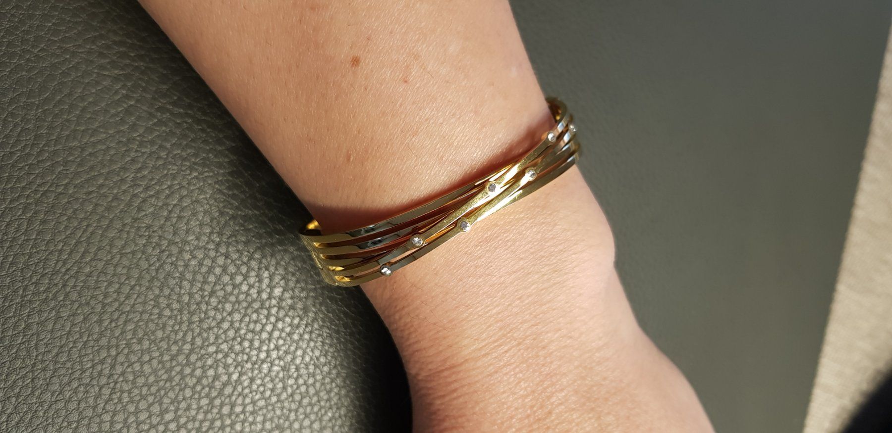 Armbänder & -reifen: Edelstahl Armreif gold – Gebraucht aus Eichberg von Land-Ei 4