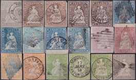 1854-63, Strubel-Sammlung mit 148 tollen Marken K: 26'890.-