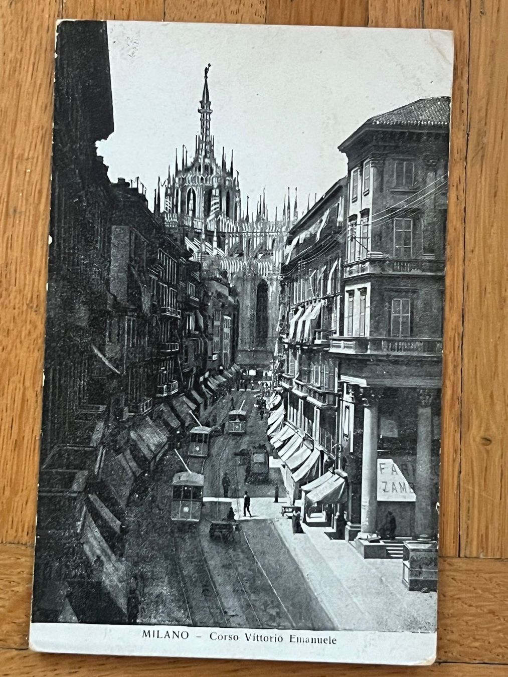 Cartoline postali: Milano, Corso Vittorio Emanuele, mit Strassenbahn – Usato da Romanshorn venduto da luxcollect