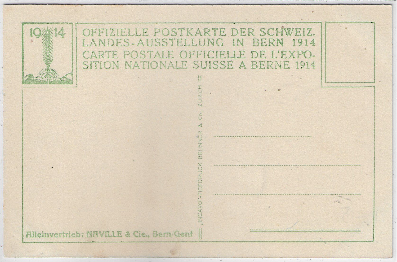Ansichtskarten: Landes-Ausstellung Bern 1914 - Restaurant Studerstein – Gebraucht aus Ettingen von Kartenplanet 1