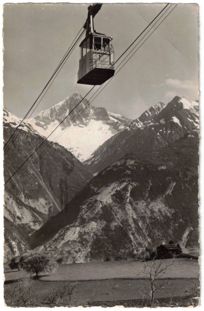 Ansichtskarten: Unterbäch - Luftseilbahn Raron--Unterbäch – Gebraucht aus Binningen von Mountainrider