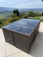 Gartentischset Rattan braun inkl. 6 Stühle