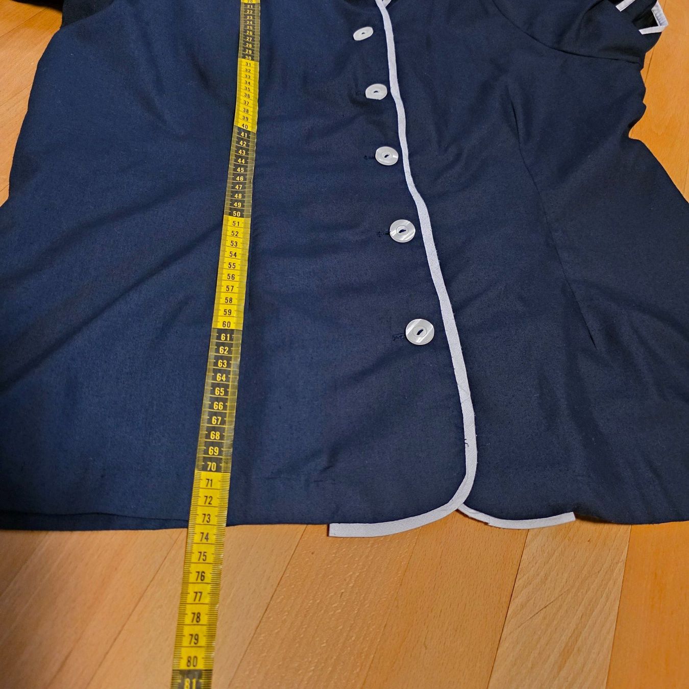 Camicette: Vintage Bluse dunkelblau mit Weiß XL – Usato da Wald ZH venduto da CapLux 2