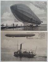 AK 2x Zeppelin`s Luftschiff, neues Modell, 1909
