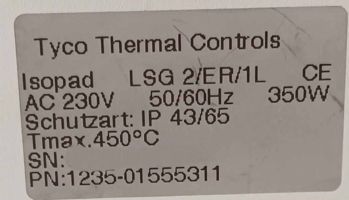 Accessori da laboratorio: Tyco Thermal Control Isopad LSG 2/ER/1L – Usato da Niederdorf venduto da LeptonAG_Labor 2