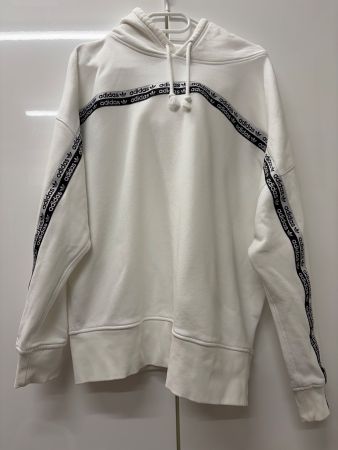 Cooler Adidas Hoodie mit Kapuze, weiss, Grösse 40