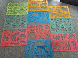 Schablonen Set für Kinder, Tiere, Buchstaben, Top!