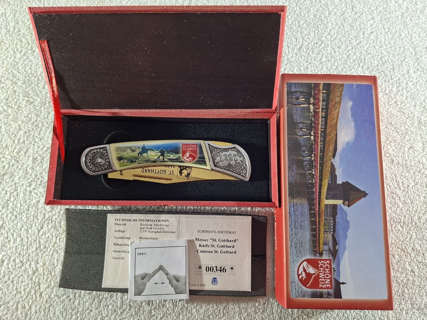 Zubehör: Falkner Klappmesser "Schöne Schweiz " Gotthard – Neu (gemäss Beschreibung) aus Grindelwald von carro5
