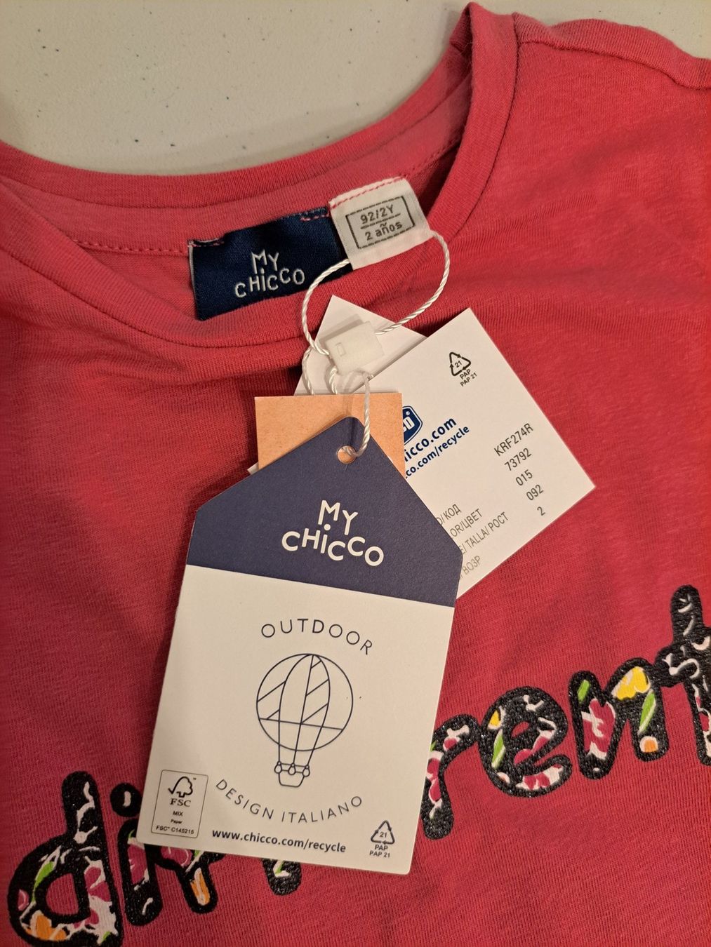Chicco Lotti & Set di vestiti: Kinder Outfit Pink "Be different", Chicco, Grösse 92, NEU – Nuovo e nell'imballaggio originale da La Neuveville venduto da Vestiaire_2011 1