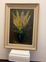 Ölgemälde Blumenstrauss in Vase mit Rahmen gebraucht