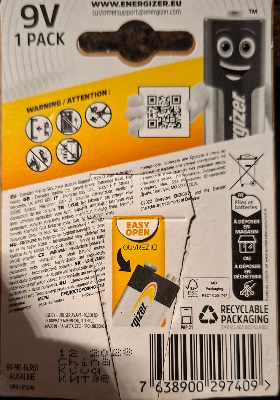 Energizer Caricatori & Batterie: Energizer ALKALINE POWER 9-Volt-Batterie – Nuovo e nell'imballaggio originale da Bern venduto da Griffs_jetzt_zue 1