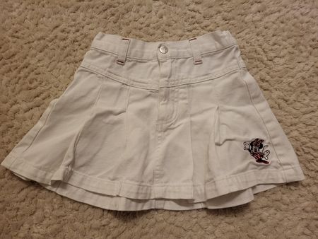 Weisses Jeans Röckli mit Minnie Mouse für Mädchen, Grösse 98