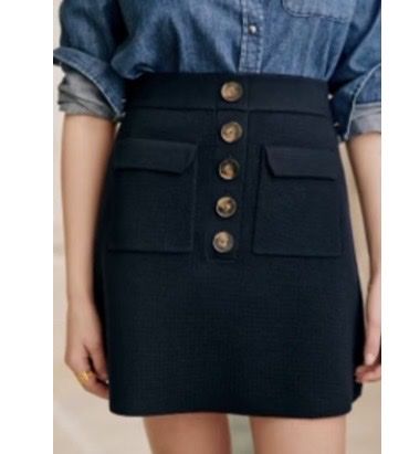 Sezane Gonne: Sezane - jupe - bleue marine - taille S – Usato da Sainte-Croix venduto da Caramel31 2