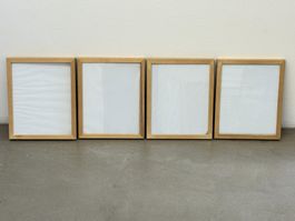 4 x Bilderrahmen, Naturholz & Glas, je 21,59 x 27,94 cm