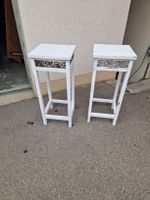 2er Set Pflanzenhocker Weiss Shabby Chic Vintage Landhaus 