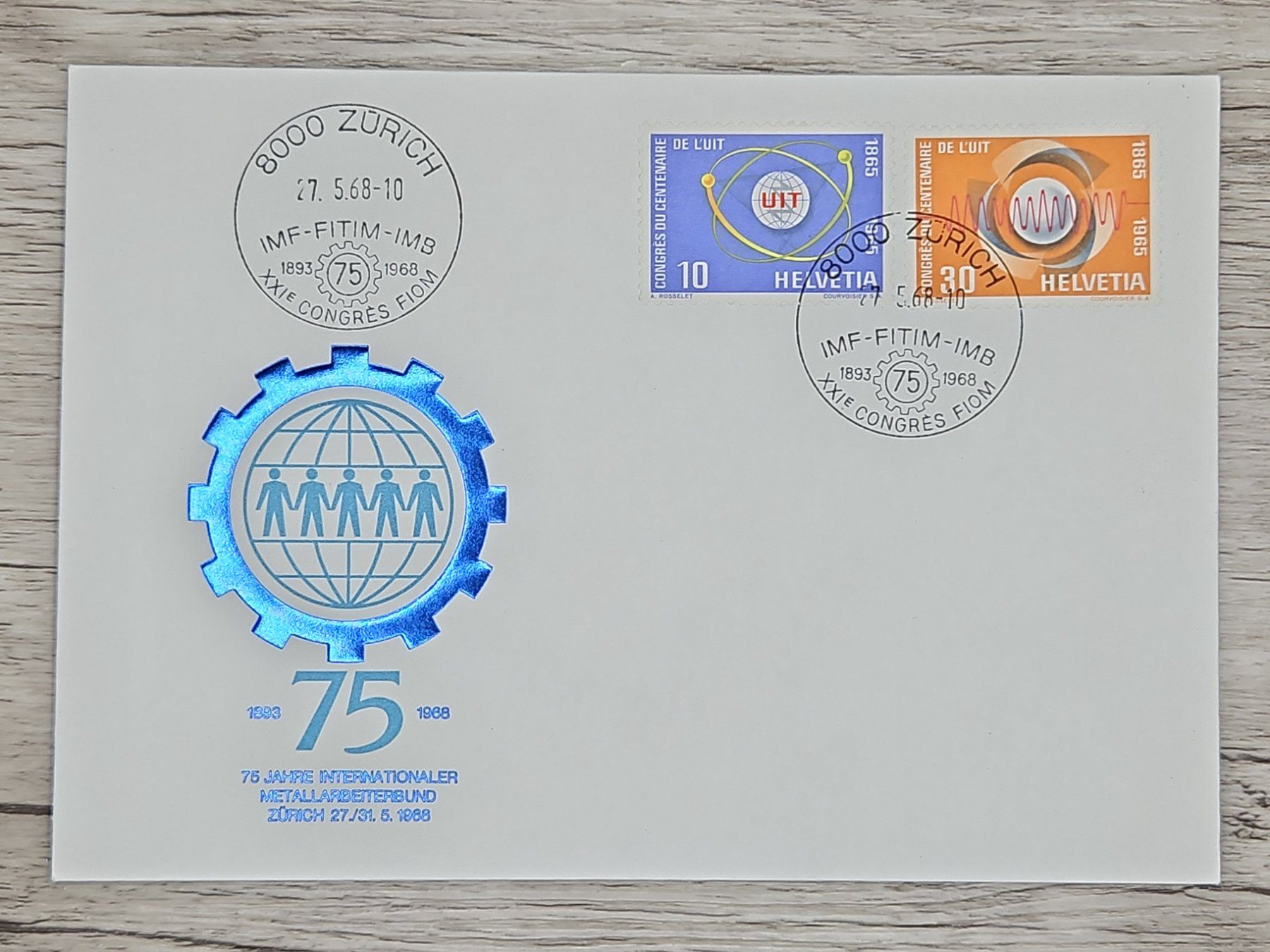 Tutti i francobolli: CL18 Enveloppe + Timbre Suisse 1968 – Usato da Cousset venduto da Patrick_Collections
