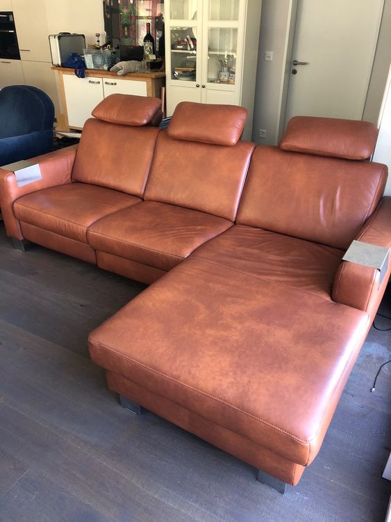Ledersofa Cognacbraun Mit Kopf- Und Fusslehne (Gebraucht) In Zürich Für