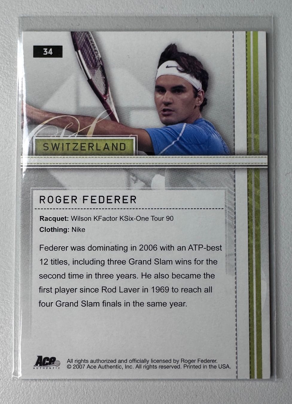 Carte collezionabili: Roger Federer 2007 Ace Authentic Straight Sets Switzerland # – Nuovo (secondo la descrizione) da Jegenstorf venduto da plataOplomo 1
