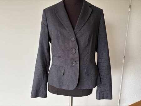 Bandolera Blazer, Gr. 40, Leinenmischung, blau, gefüttert