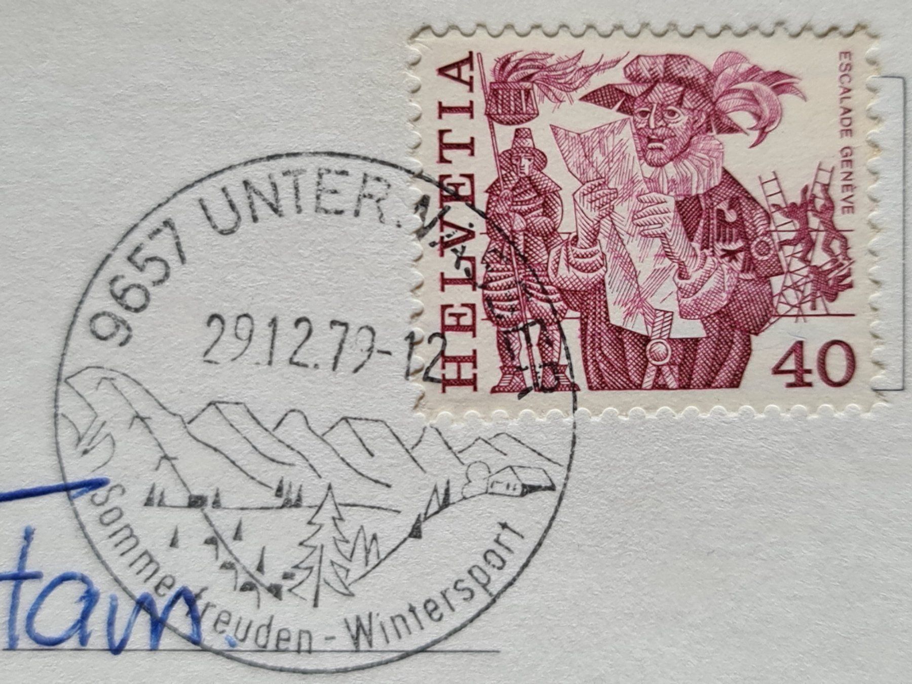 Ansichtskarten: Ansichtskarte Chäserruggbahn 1979 – Gebraucht aus Dintikon von Vexi 1