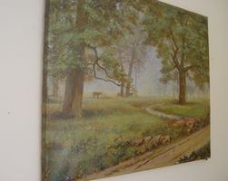 Idyllisches Landschaftsbild auf Leinwand, Ölgemälde